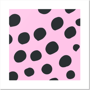 Fancy dot pink pastel pattern Posters and Art